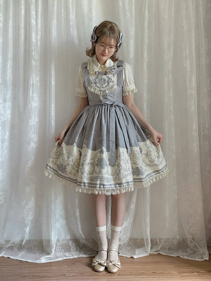 Skirt Titmouse Lolita and Gray Jumper Print Floral