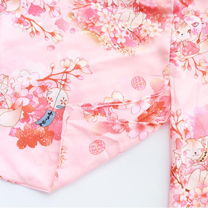 Sakura Floral Vintage Print Kimono Lingerie