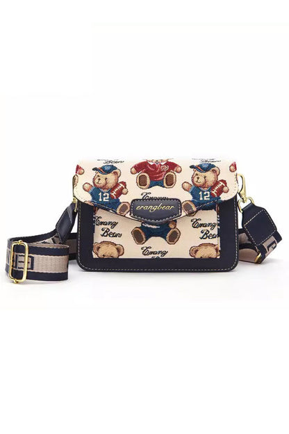 Bear Print Mini Crossbody Bag