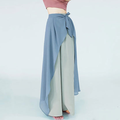 Vintage Blue Flowy Wide Leg Casual Pants