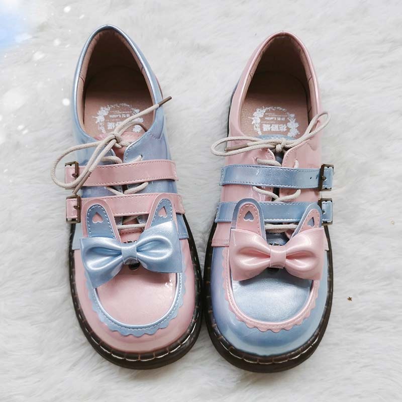 Sweat Lolita Bunny Bow-Knot Lace Up Shoes