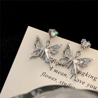 Crystal Inlaid Dangling Butterfly Earrings Wonderland Case