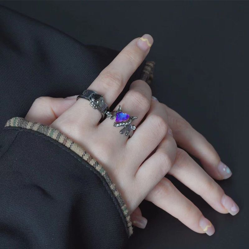 Dark Romance Gothic Adjustable Couple Rings KI106 Wonderland Case