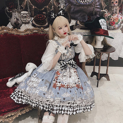 Princess Print Bow Lolita Suspender Dress W727