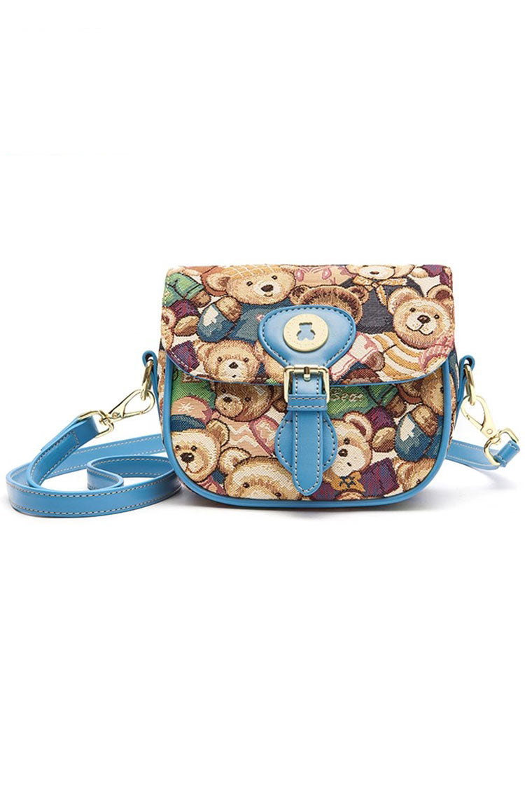 Cartoon Bear Print Crossbody Bag