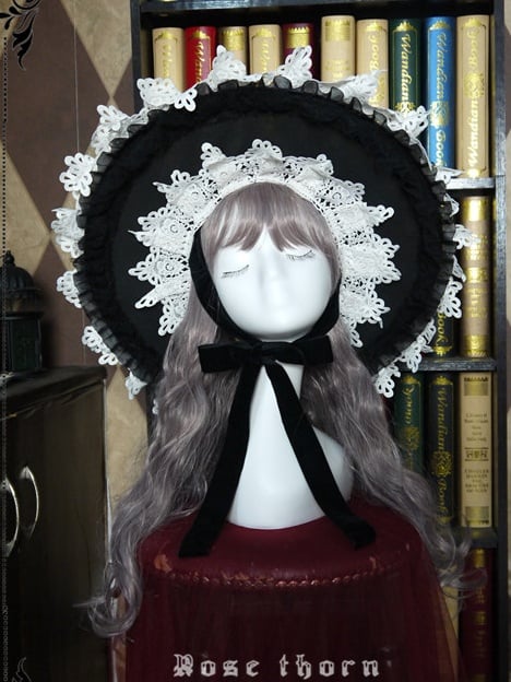 Black Halloween Lace Witch Hat