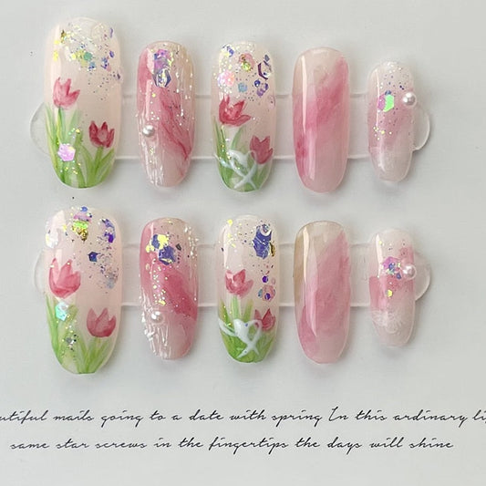 Tulip Garden Press-On Nails Wonderland Case