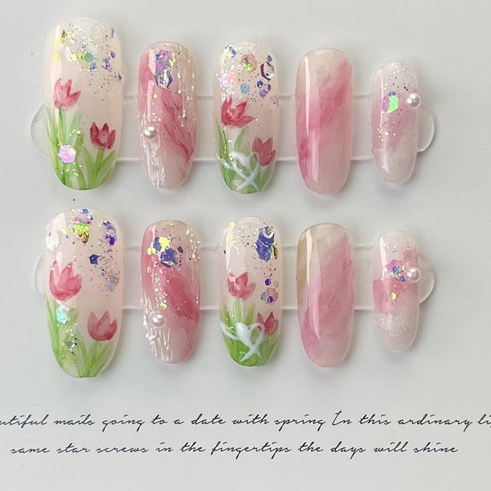Tulip Garden Press-On Nails Wonderland Case