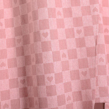 V-neck Cardigan Lattice Print Pink Slip Dress Set modakawa