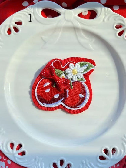 Cherry/Strawberry/Cake Bowknot Brooch/Hairclip Options Decorated 11