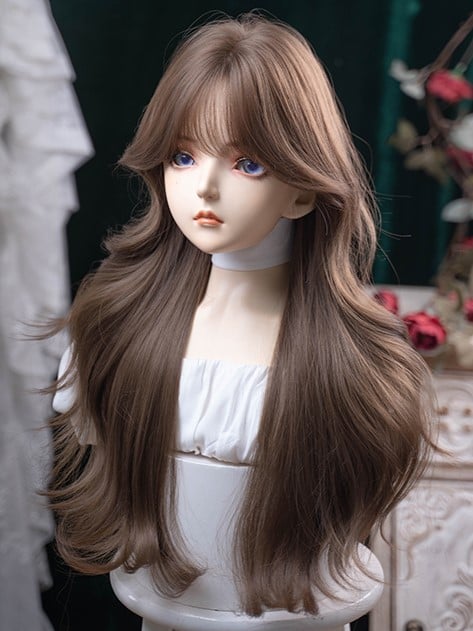 Length Brown 71CM Air Wig Wavy With Bangs