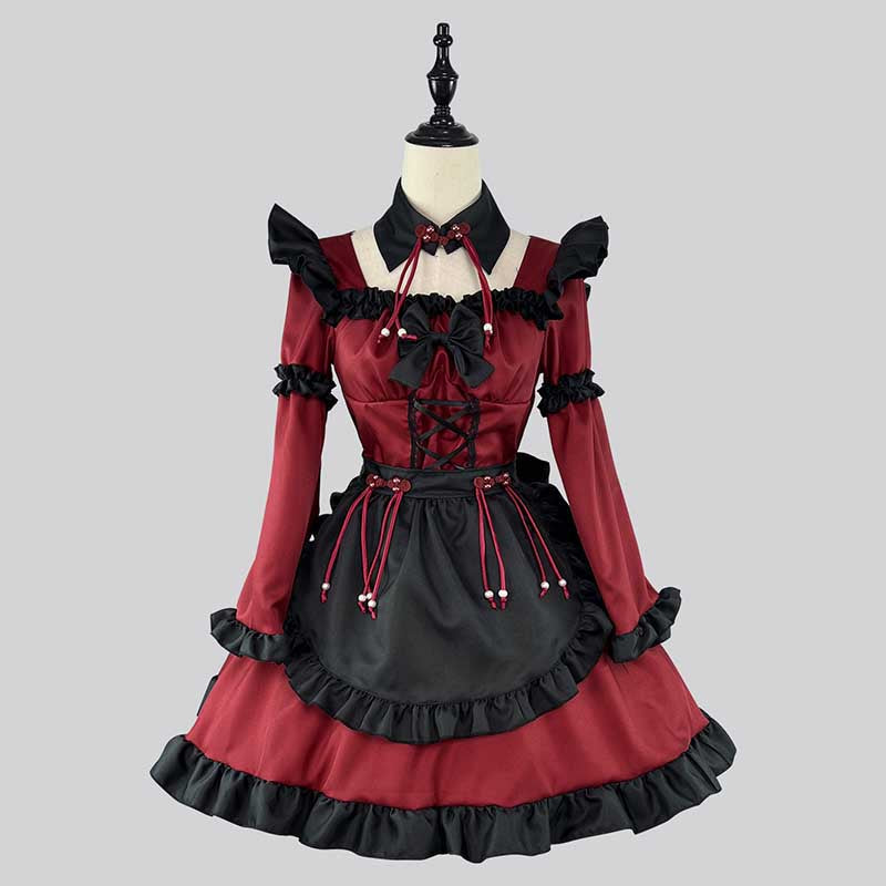 Red Black Maid Gothic Devil Lolita Dress