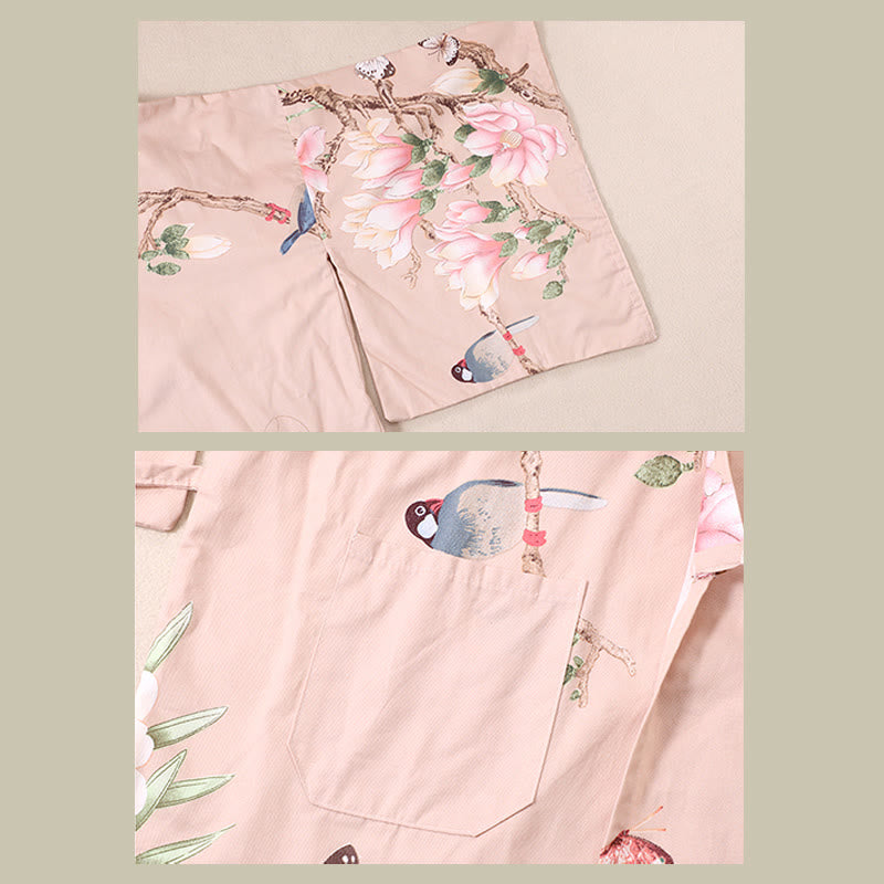 Cotton Pink Flowers Print Pajamas