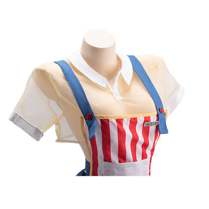 Colorful Striped Convenience Store Maid Uniform Lingerie