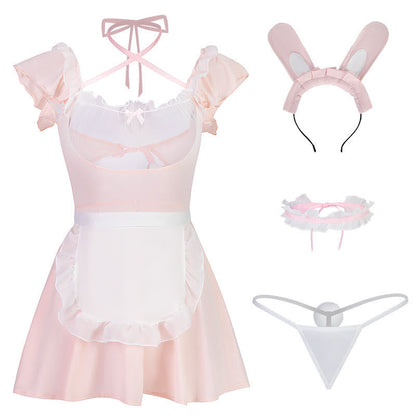 Pink Bunny Maid Uniform Lingerie Dress