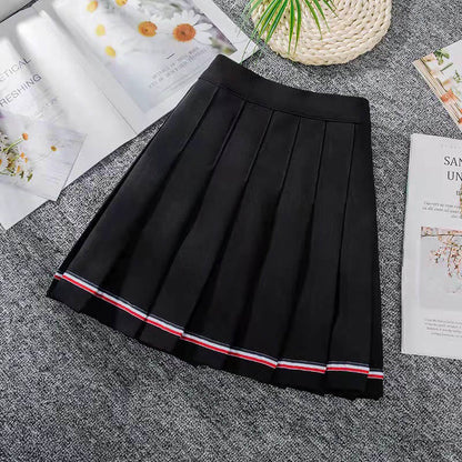 Casual High Waist Pleated Skirt