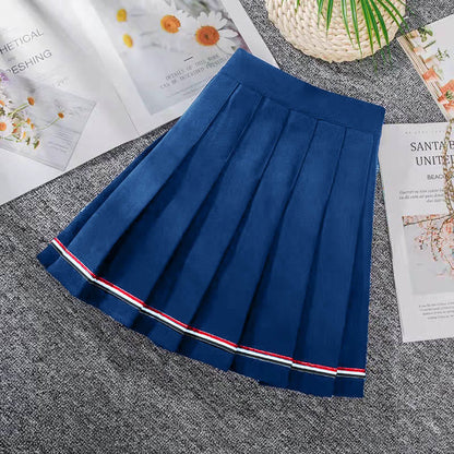 Casual High Waist Pleated Skirt