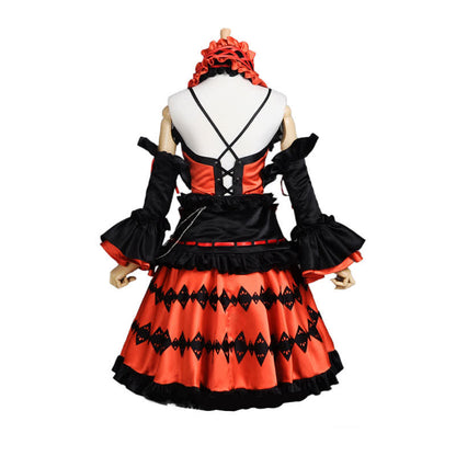 Red Lolita Princess Cosplay Lace Up Dress