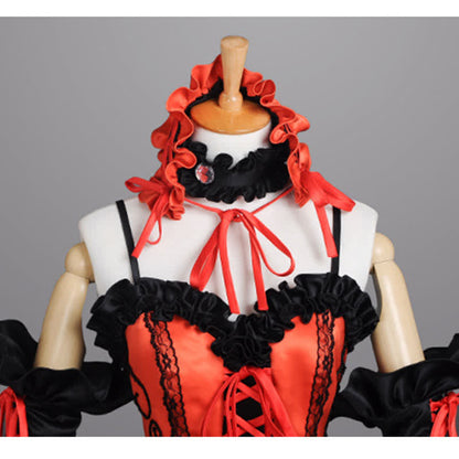 Red Lolita Princess Cosplay Lace Up Dress