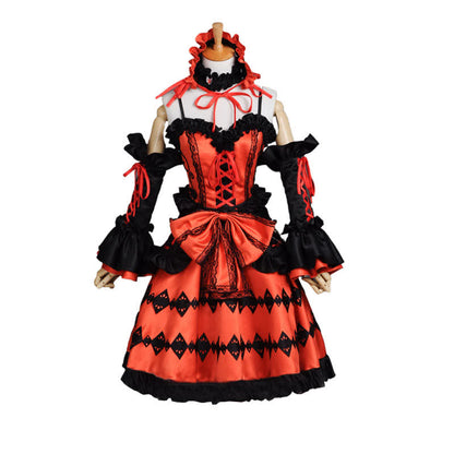 Red Lolita Princess Cosplay Lace Up Dress