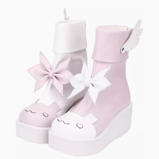 Sweet Bunny Bow Knot Platform Lolita Shoes