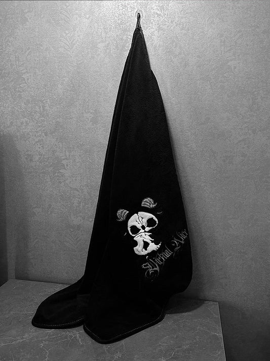 Gothic Bath Black and Grim Reaper White Towel