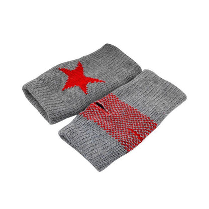 Star Knitted Fingerless Gloves