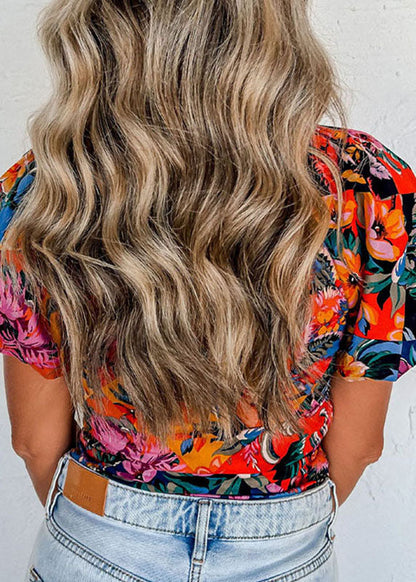 Summer Orange New Print Tops 2025