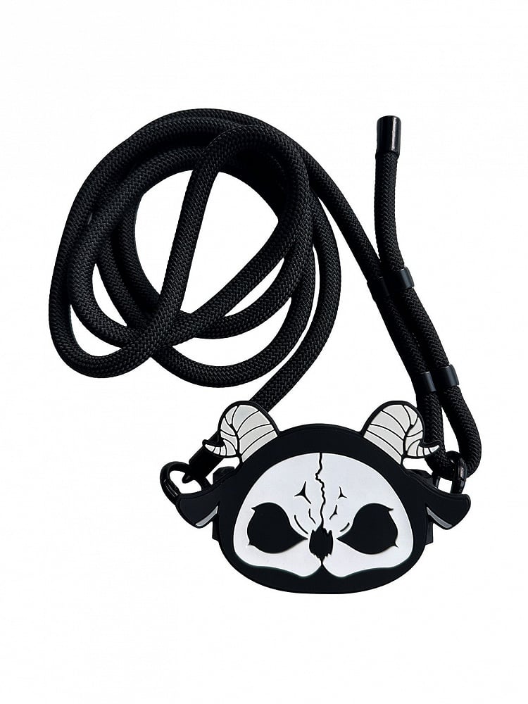 Gothic Strap Clip Mobile With Back Phone White Reaper Crossbody Black Grim and