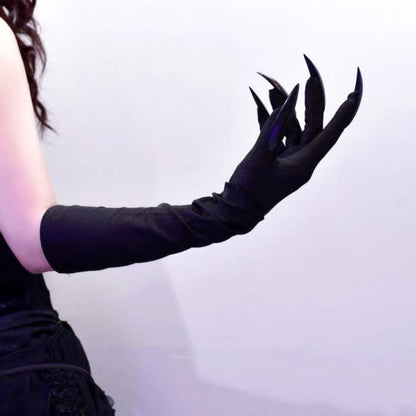 Gothic Punk Black Halloween Gloves