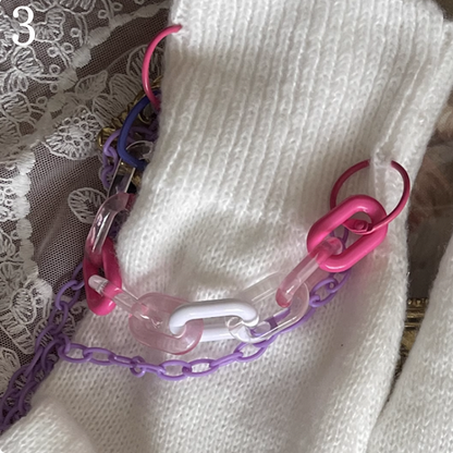 Design /Lace Cut-out Chain Warmers Stockings/Leg White Leg Overknee