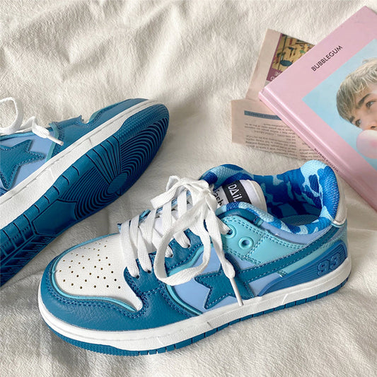 Blue Shooting Star Aesthetic Sneakers