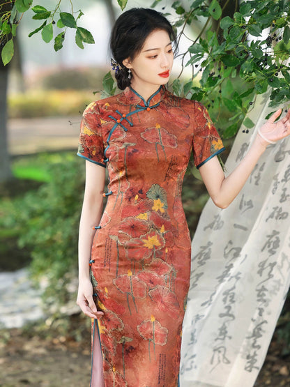 Vintage Autumn Cheongsam Dress