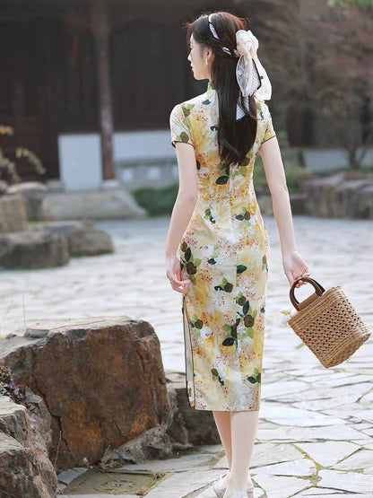 Classic Floral Cheongsam Set