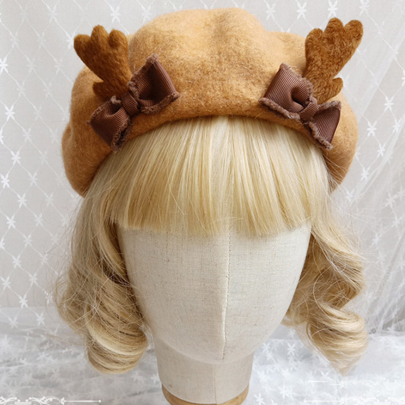 Vintage Deer Ears Lolita Beret Warm