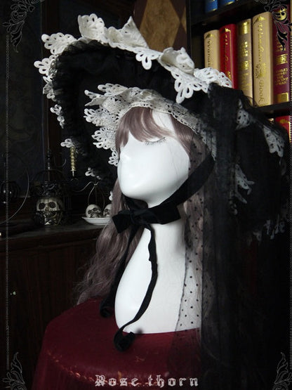 Black Halloween Lace Witch Hat