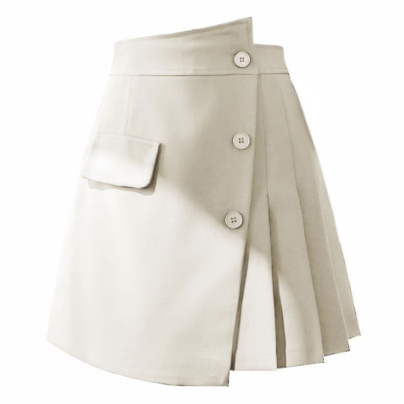 Irregular High Waist Pleated Skirt