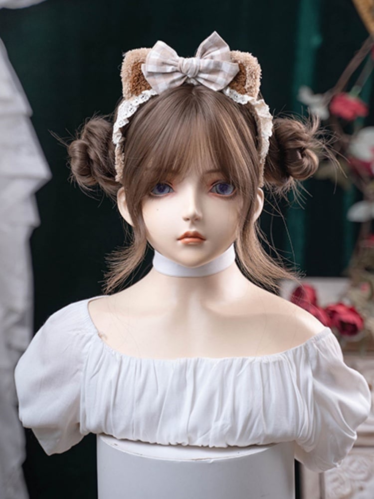 Length Brown 71CM Air Wig Wavy With Bangs