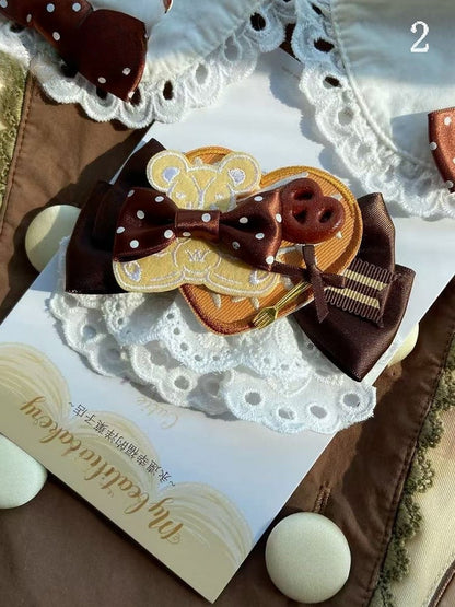Cookie Options 2 Hairclip Applique Bear Bowknot