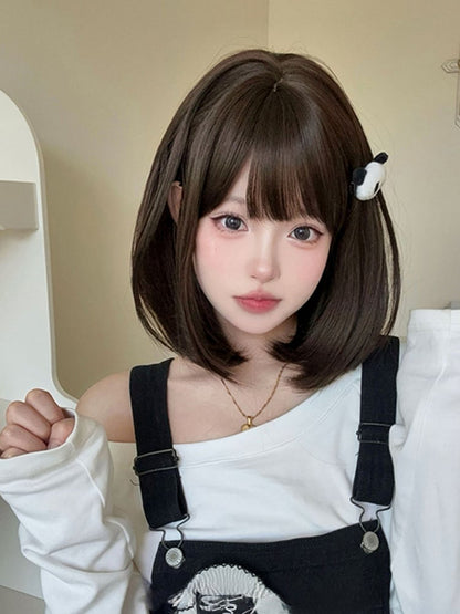 Dark 40CM With Brown Air Synthetic Wig Length Bangs