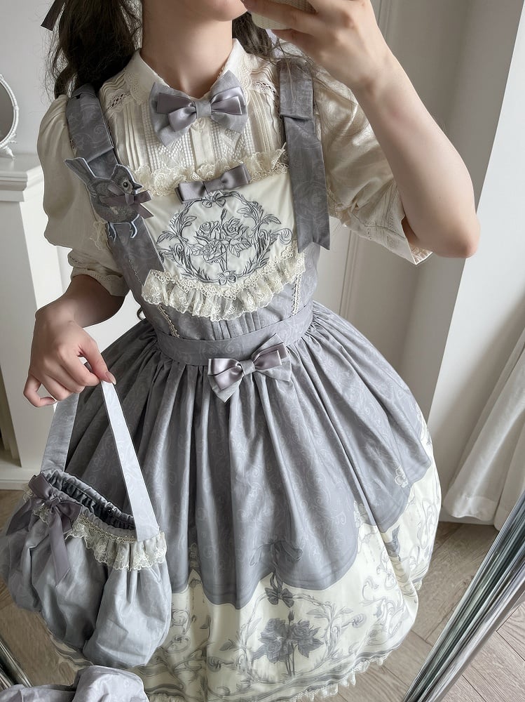 Skirt Titmouse Lolita and Gray Jumper Print Floral