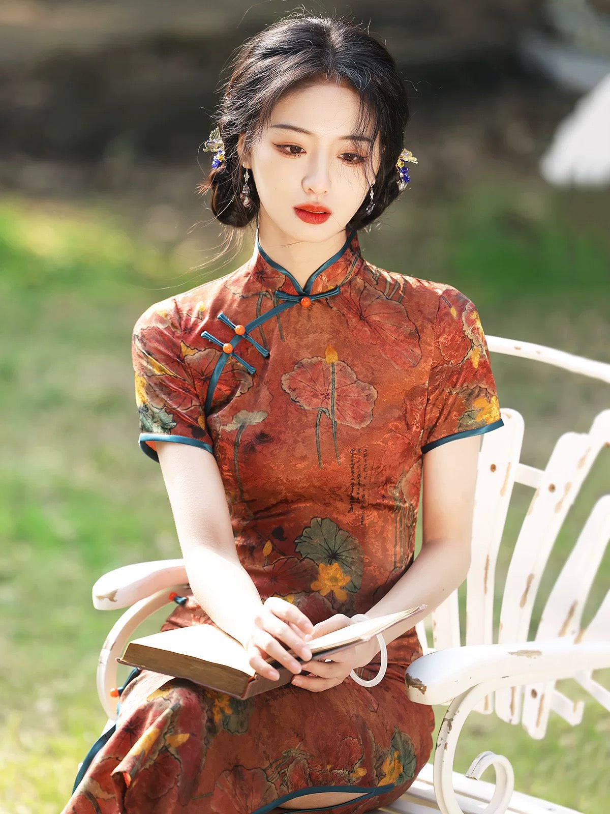 Vintage Autumn Cheongsam Dress