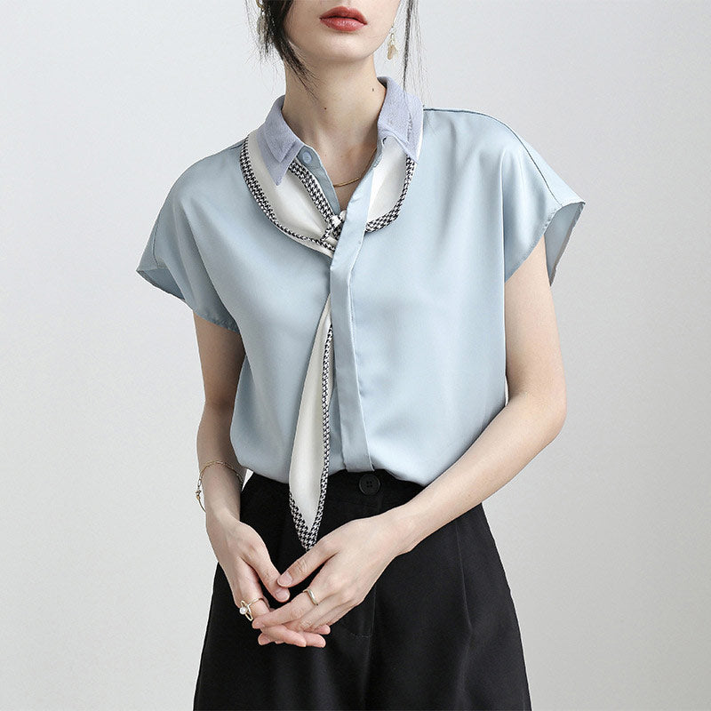 Vintage Fashion Lace Collar Tie Shirt