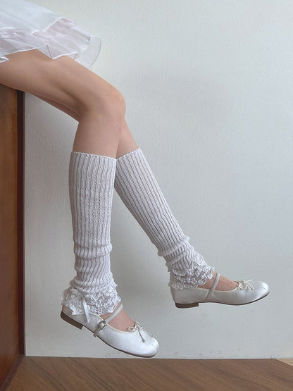 Lolita Trims Leg Ruffle Lace Warmers White