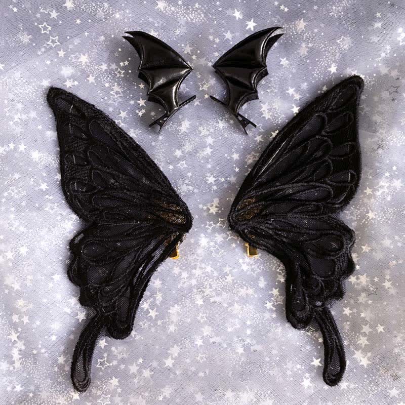 Pince à cheveux gothique en forme d'ailes de chauve-souris et de papillon, accessoire pour cheveux d'Halloween