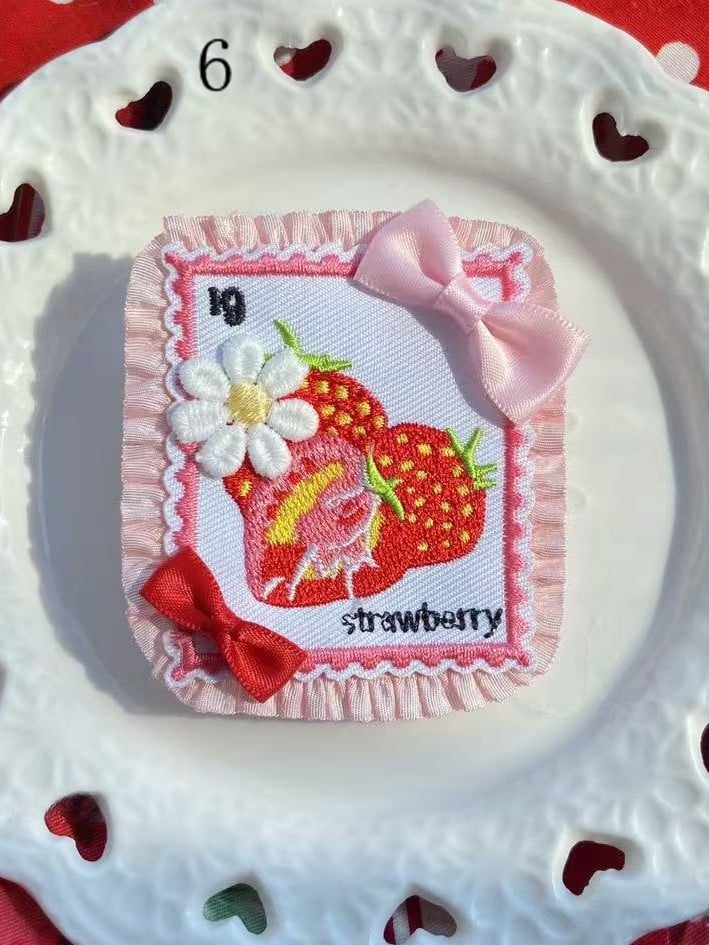 Cherry/Strawberry/Cake Bowknot Brooch/Hairclip Options Decorated 11