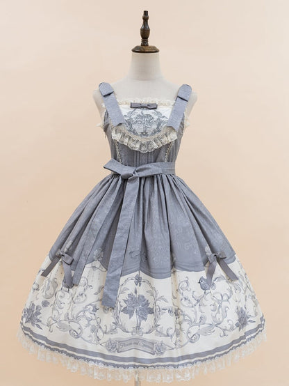 Skirt Titmouse Lolita and Gray Jumper Print Floral