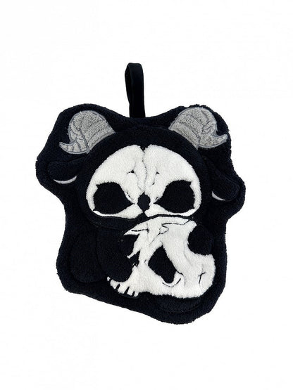 Black Grim Hand Towel Reaper White Gothic and