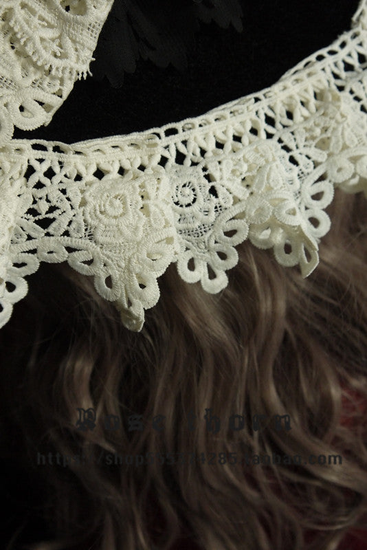 Black Halloween Lace Witch Hat