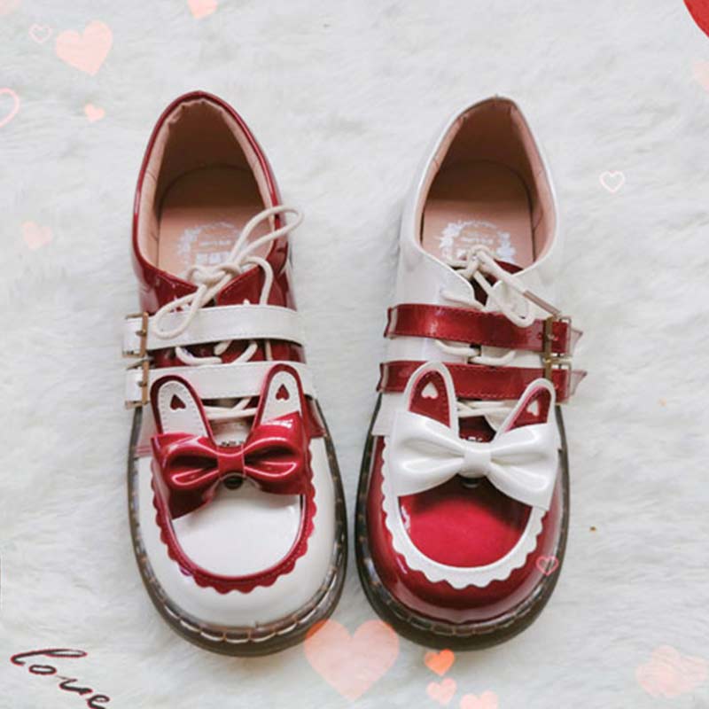 Sweat Lolita Bunny Bow-Knot Lace Up Shoes